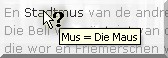 Mauszeiger als bersetzungshilfe